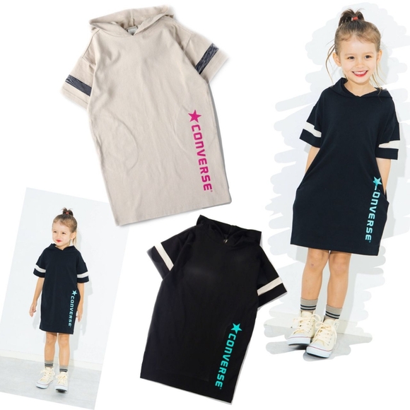 3/25 Converse little girl Hooded Dress - Picture 1 of 12